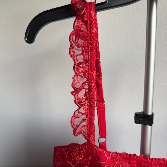 NWT By Anthropologie Ruffle-Strap Corset Lace Mini Dress Sz M - Picture 7 of 13